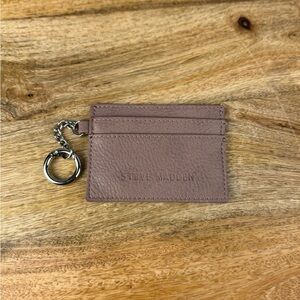 Steve Madden Card Holder Wallet Keychain Brown Minimalist
